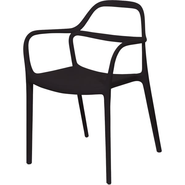 PAPERFLOW Chaise visiteur d'extérieur NOVA, set de 2, noir — Meubles extérieur