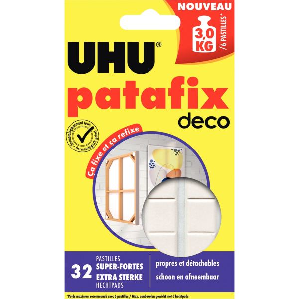 Blister de 32 pastilles adhésives Patafix déco — Petit matériel bureau et école