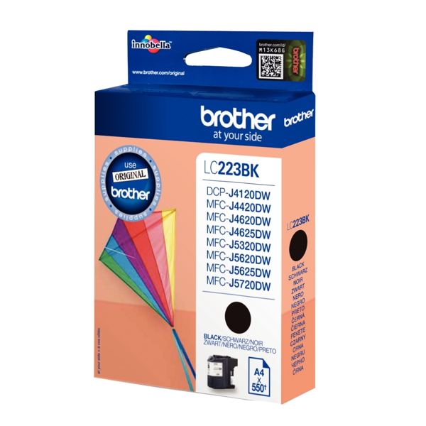 BROTHER LC-223 cartouche d encre noir capacité standard 550 pages pack de 1 — Consommables pour imprimantes jet d'encr