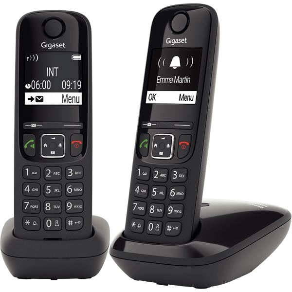 Téléphone fixe noir AS690 DUO — Non classé