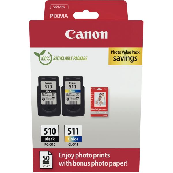 CANON PG-510/CL-511 Ink Cartridge PVP — Consommables pour imprimantes jet d'encr