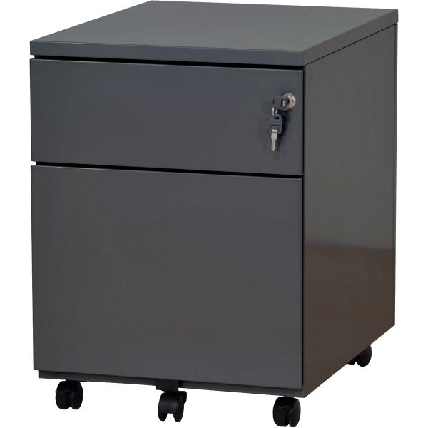 Caisson mobile professionnel en métal 2 tiroirs Anthracite, N.C — MOBILIER