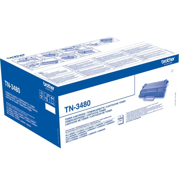 Brother TN3480P toner laser noir haute capacité authentique, N.C — Consommables informatiques
