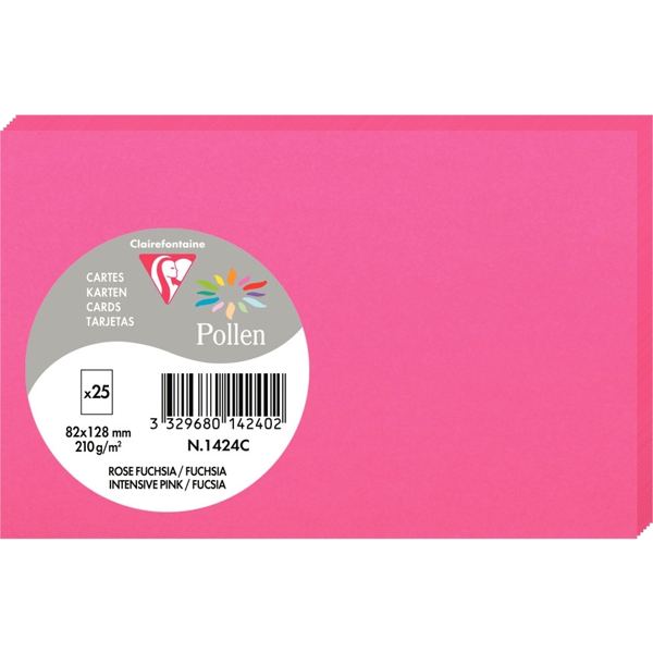 Pollen by Clairefontaine Carte 82 x 128 mm, rose fuchsia — Cartes de voeux à faire soi-même