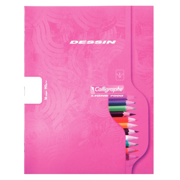 Cahier de dessin 16 pages, format 17x22 cm, uni blanc, papie, Calligraphe — CAHIERS ET DERIVES DE PAPIER