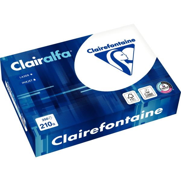 Paquet de 250 feuilles format A4 210g blanc CLAIRALFA — Non classé