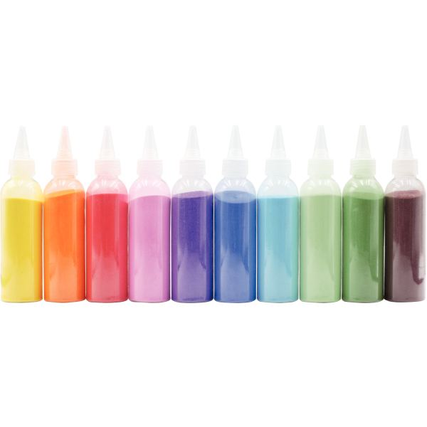 Lot de 10 flacons de sable extra fin 210 grammes coloris asso, N.C — TRAVAUX MANUELS