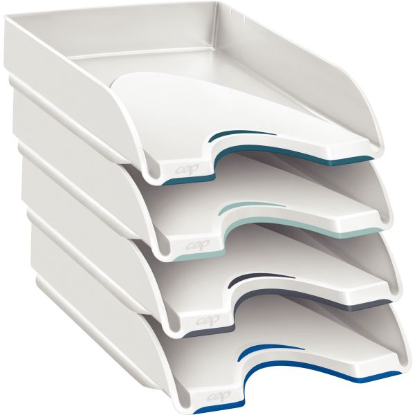 CEP Corbeille à courrier Nuance, format A4, pack de 4, blanc — Corbeilles à courrier