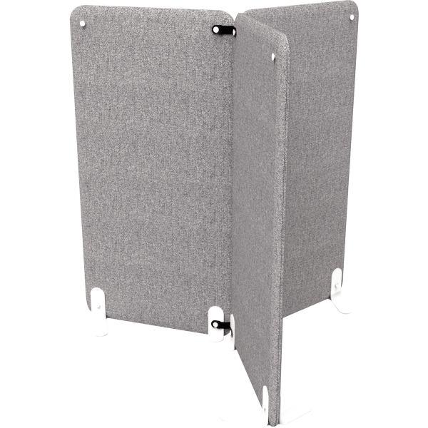 Jeu de 2 pieds fixes dont 1 rond + 1 stabilisateur blanc, N.C — MOBILIER