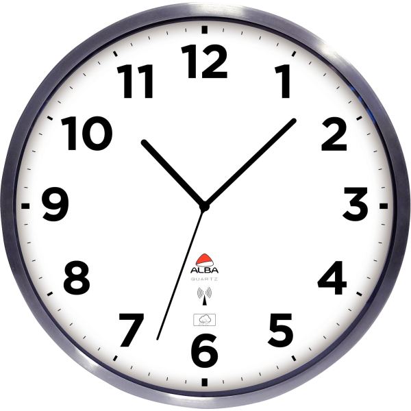 ALBA Horloge murale radiopilotée "HOREXTRARC" blanc / argent — Horloges et plus