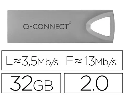 Clé usb q-connect 2.0 premium 32gb vitesse lecture 13mb/s écriture 3.5mb/s — Non classé