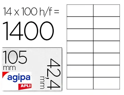 agipa Etiquette universelle, 105 x 42,4 mm, coin droits — Etiquettes multi-usage