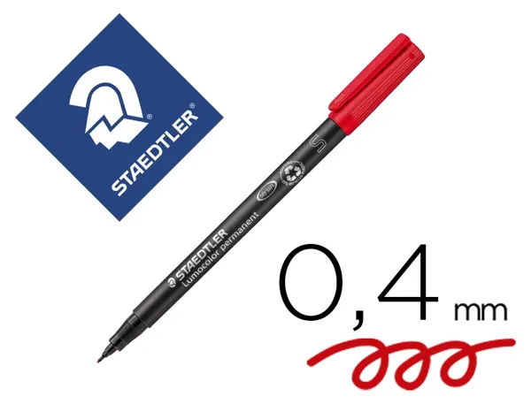 Stylo-feutre staedtler lumocolor permanent pointe extra fine multi-supports séchage immédiat résistant eau coloris rouge —…