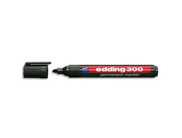 Marqueur edding permanent e300 pointe ogive tracé 1.5/3mm corps plastique coloris noir — Non classé