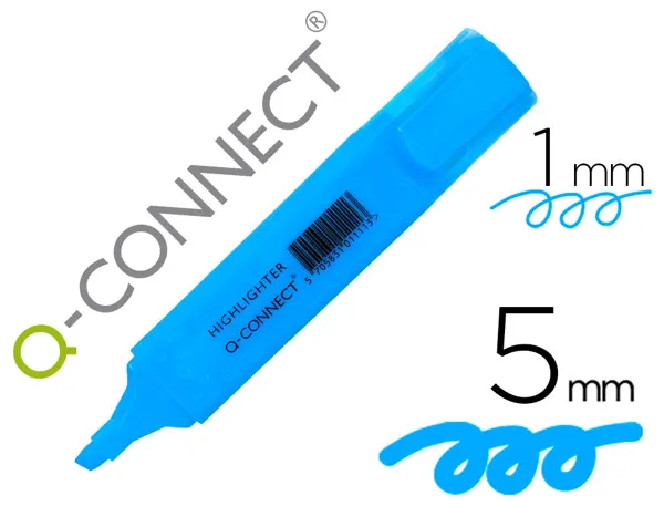 Surligneur q-connect tracé 2/5 mm pointe biseautée couleurs éclatantes bleu — Non classé