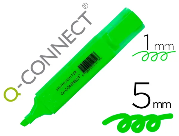 Surligneur q-connect tracé 2/5 mm pointe biseautée couleurs éclatantes vert — Non classé