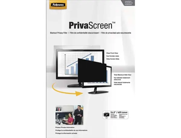 Filtre confidentialité fellowes privascreen 24/' grand écran protection maximale portable réversible 521x327mm — Non classé