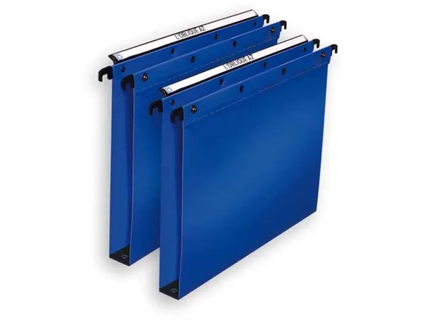 Dossier suspendu l'oblique polypro ultimate 5/10e tiroir entraxe 330mm h250mm fond 15 coloris bleu pack 10 unités — Non…