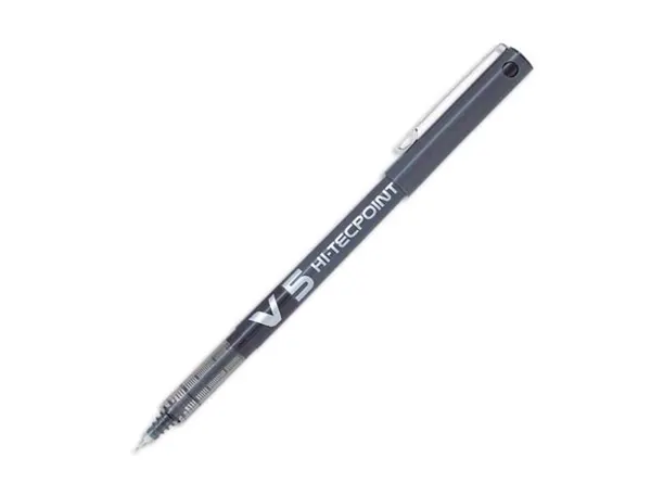 Stylo pilot v5 écriture fine 0.3mm clip métal encre liquide niveau visible pointe indéformable coloris noir — Non classé