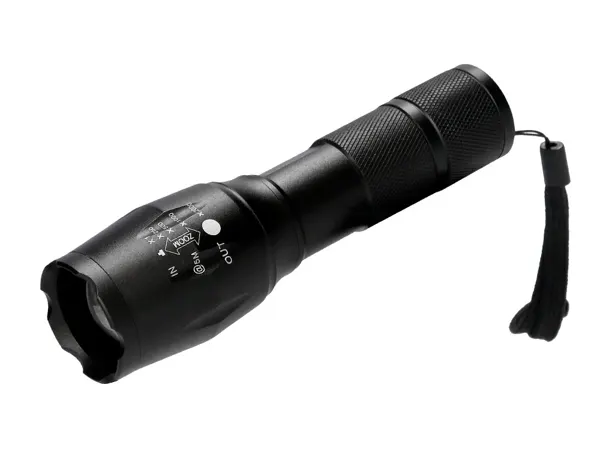Lampe torche q-connect télescopique aluminium éclairage 5 niveaux bouton arret 3 piles aaa fournies coloris noir — Non classé