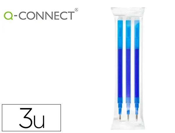 Recharge roller q-connect encre effacable couleur bleu set de 3u — Non classé
