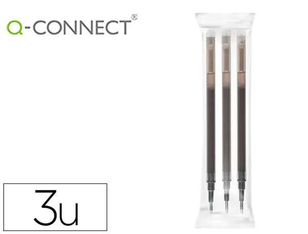 Recharge roller q-connect encre effacable couleur noir set de 3u — Non classé