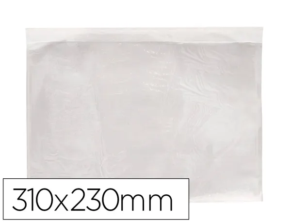 Pochette porte-documents q-connect auto-adhesive transparente 310x230mm paquet 100 unites — Non classé