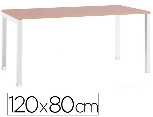 Bureau mt international plateau hetre melamine 25mm pietement arche coloris blanc 120x80cm — Non classé