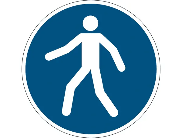 Pictogramme au sol pieton durable adhesif entrepots centres distribution usines diametre 43cm — Non classé