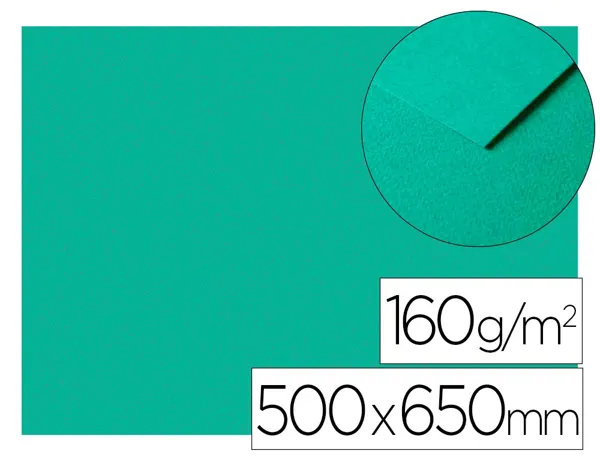 Papier dessin clairefontaine a grain 160g 1 surface grainee 1 lisse 50x65cm paquet 25f coloris vert fonce —…