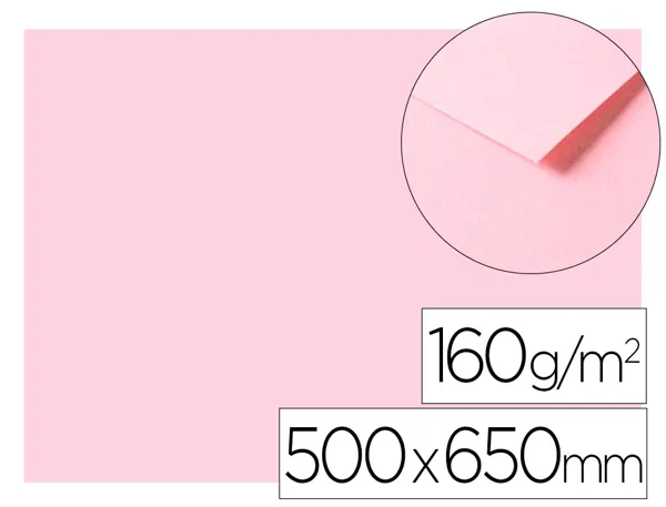 Papier dessin clairefontaine a grain 160g 1 surface grainee 1 lisse 50x65cm paquet 25f coloris rose pale — Non…