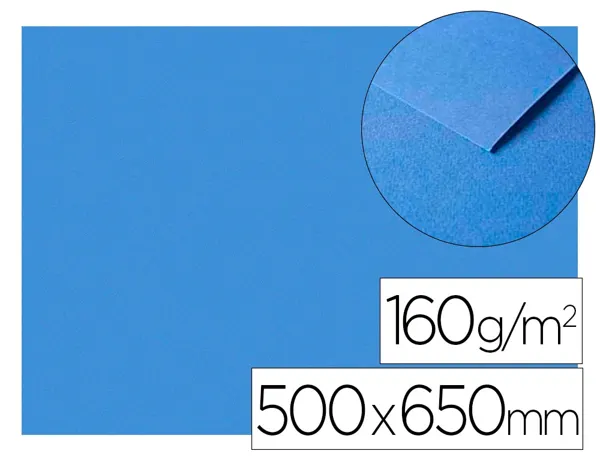 Papier dessin clairefontaine a grain 160g 1 surface grainee 1 lisse 50x65cm paquet 25f coloris bleu marine —…