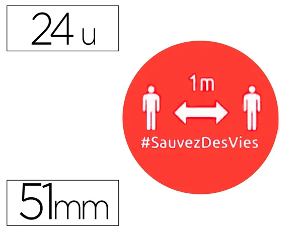 Badges adhesifs avery distance 51mm rouge lot de 24 — Non classé