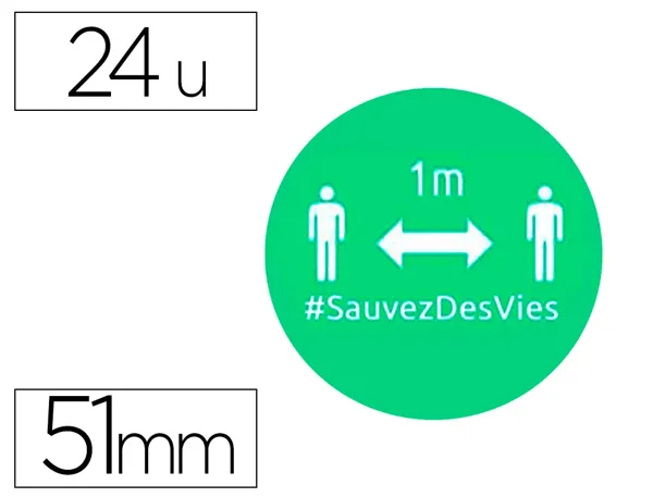 Badges adhesifs avery distance 51mm vert lot de 24 — Non classé