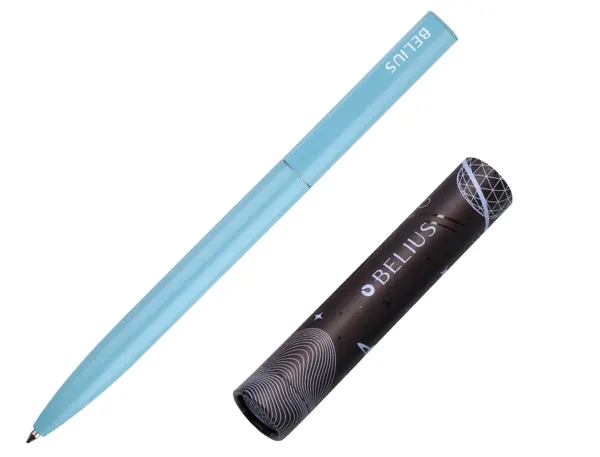 Stylo-bille belius rocket b monochrome sans agrafe encre bleue coloris bleu dans coffret cadeau original cylindrique — Non…