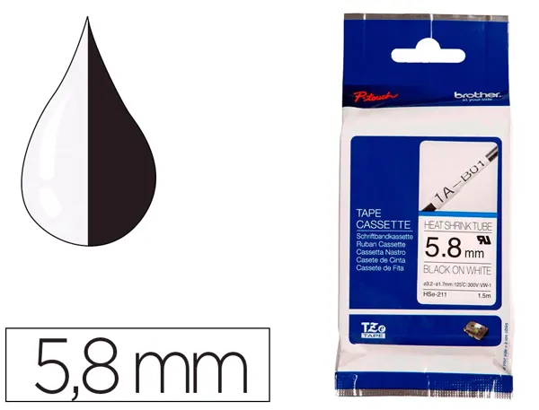 Ruban original brother hse211 5.8 mm noir — Non classé
