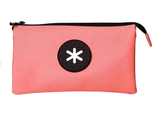 Trousse scolaire antartik plate 3 compartiments 220x30x120mm coloris corail — Non classé
