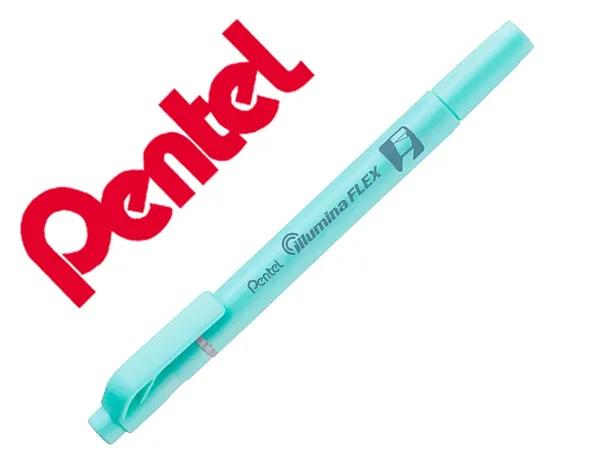 Surligneur pentel illumina flex bi-pointe bleu claire pastel — Non classé