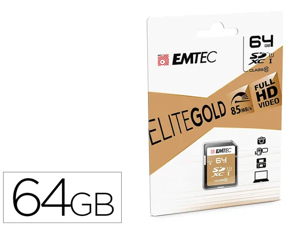Carte memoire emtec micro sd hc 64gb classe 10 elite gold — Non classé