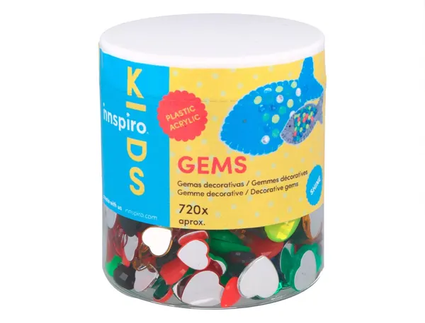 Bocal de gemmes decoratives acrylique cercle couleurs et tailles assorties 720 unites aprox — Non classé