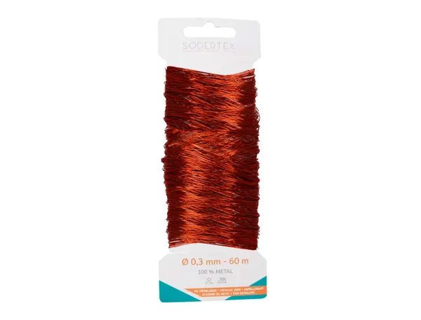 Carte de fil sodertex m tal cuivre 60m - diam 0,3 mm - 1 pc - 1 coloris — Non classé