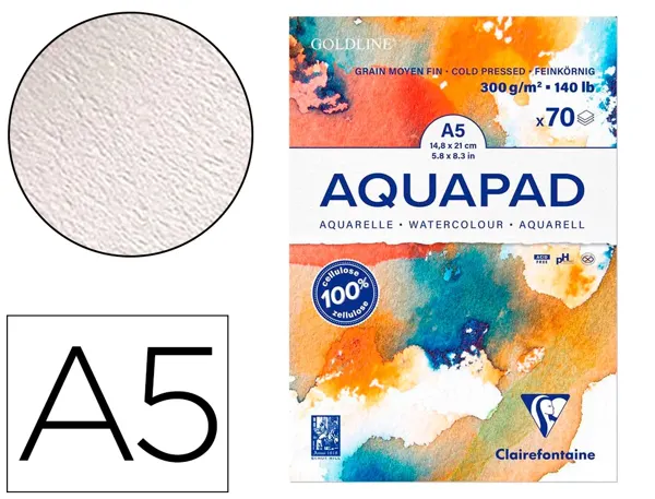Bloc de papier dessin aquarelle goldline a5 300gr 70f — Non classé
