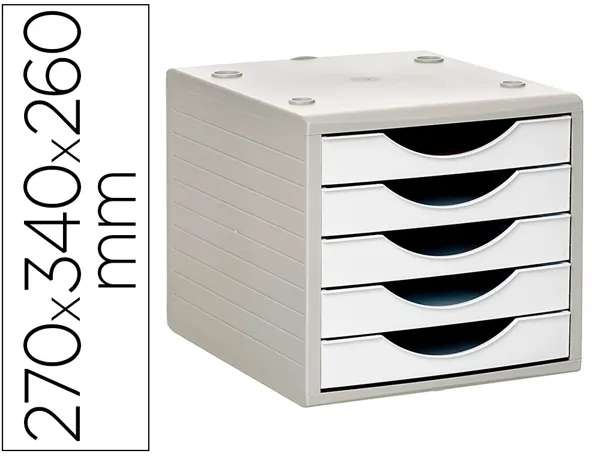 Module de classement archivo 2000 5 tiroirs coloris blanc opaque 270x340x260mm — Non classé