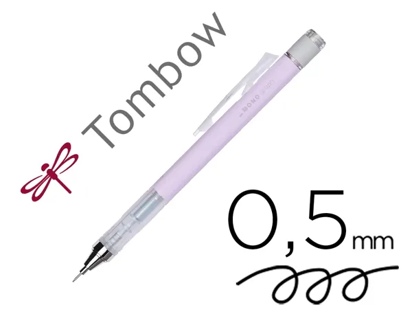 Porte-mines tombow monograph 0,5mm rechargeable gomme telescopique interchangeable coloris corps lavande — Non classé