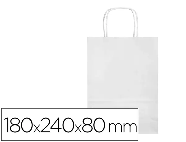 Sac papier q-connect cellulose xs anse torsadee 180x240x80mm coloris blanc — Non classé