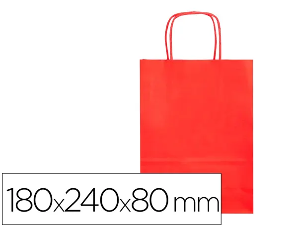 Sac papier q-connect cellulose xs anse torsadee 180x240x80mm coloris rouge — Non classé