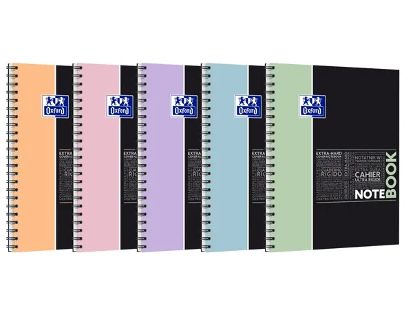 Notebook oxford etudiant integrale 4 trous 230x297mm 160 pages optik paper 5x5 col pastel ass lot de 20 blocs — Non classé