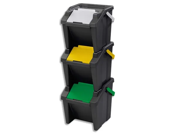 CEP Système de tri des déchets "Tower", 30 litres, lot de 3 — Systèmes de tri de déchets