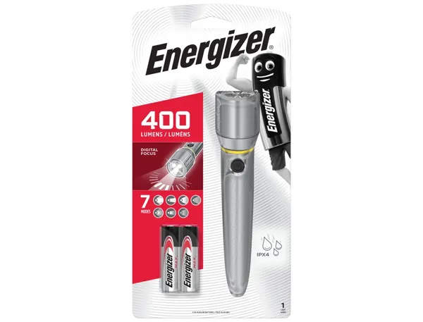 Torche a main energize vision hd metal 2 aa 400 lumens 115m 4h — Non classé