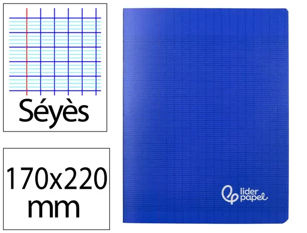 Cahier piqure liderpapel couverture pp 170x220mm 96p seyes coloris bleu — Non classé